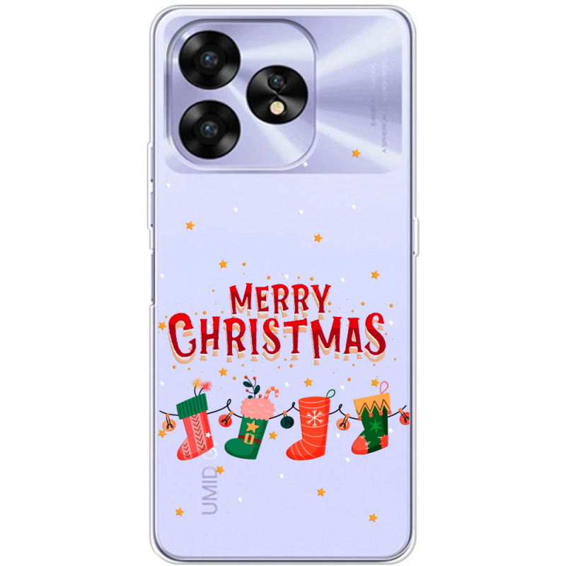 Прозрачный чехол BoxFace Umidigi A15C Merry Christmas