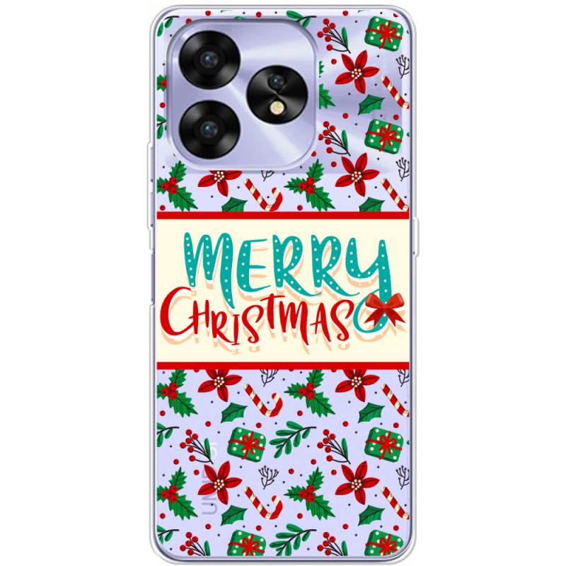 Прозрачный чехол BoxFace Umidigi A15C Vintage Christmas Pattern