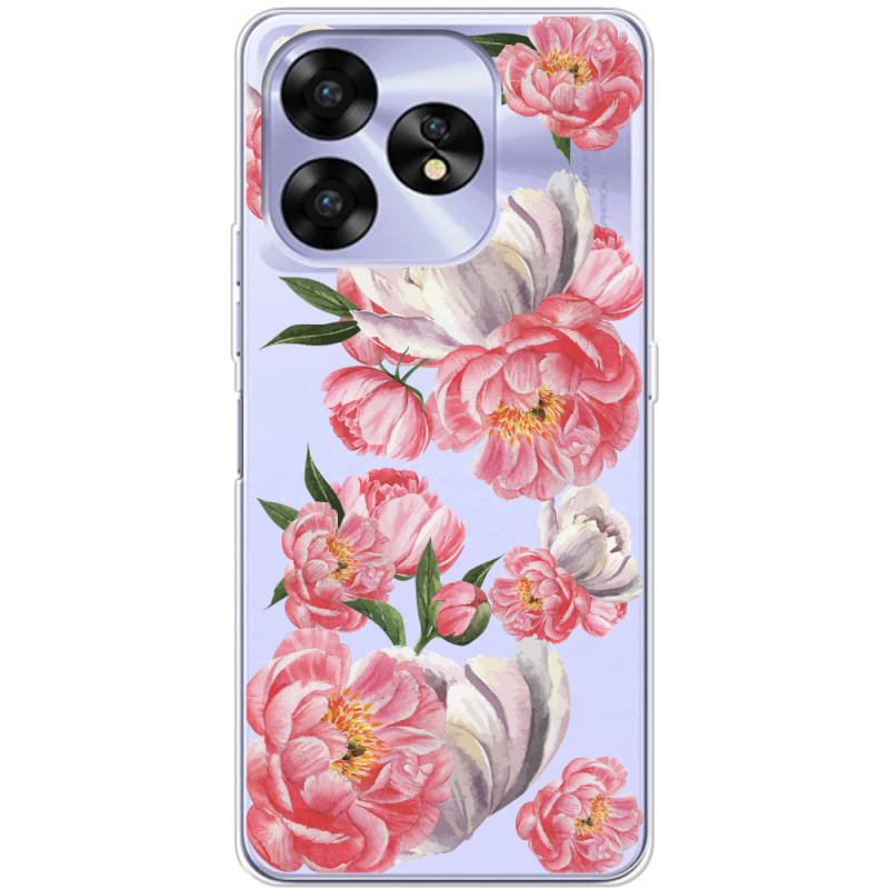 Прозрачный чехол BoxFace Umidigi A15C Peony Watercolor Style