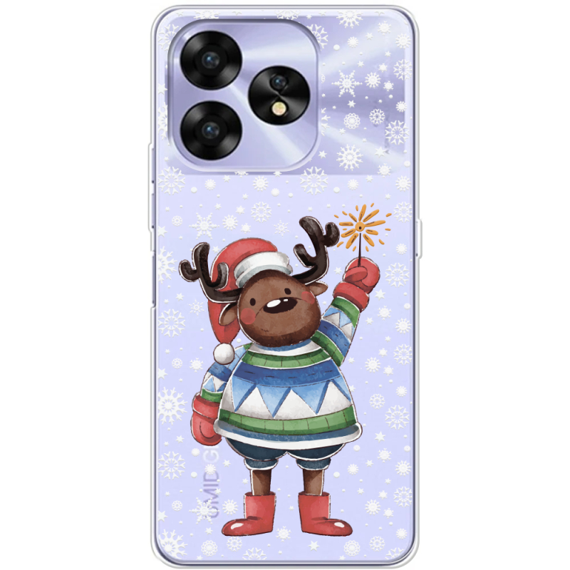 Прозрачный чехол BoxFace Umidigi A15C Christmas Deer with Snow