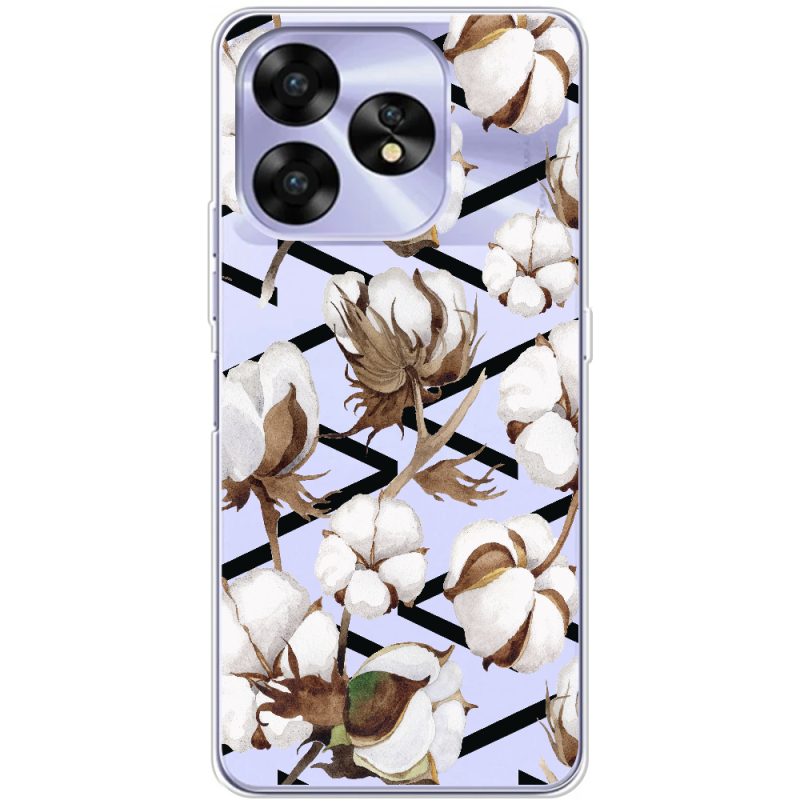 Прозрачный чехол BoxFace Umidigi A15C Cotton flowers