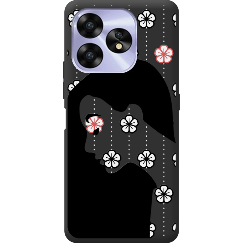 Черный чехол BoxFace Umidigi A15C Flower Hair