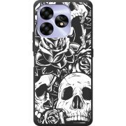 Черный чехол BoxFace Umidigi A15C Skull and Roses