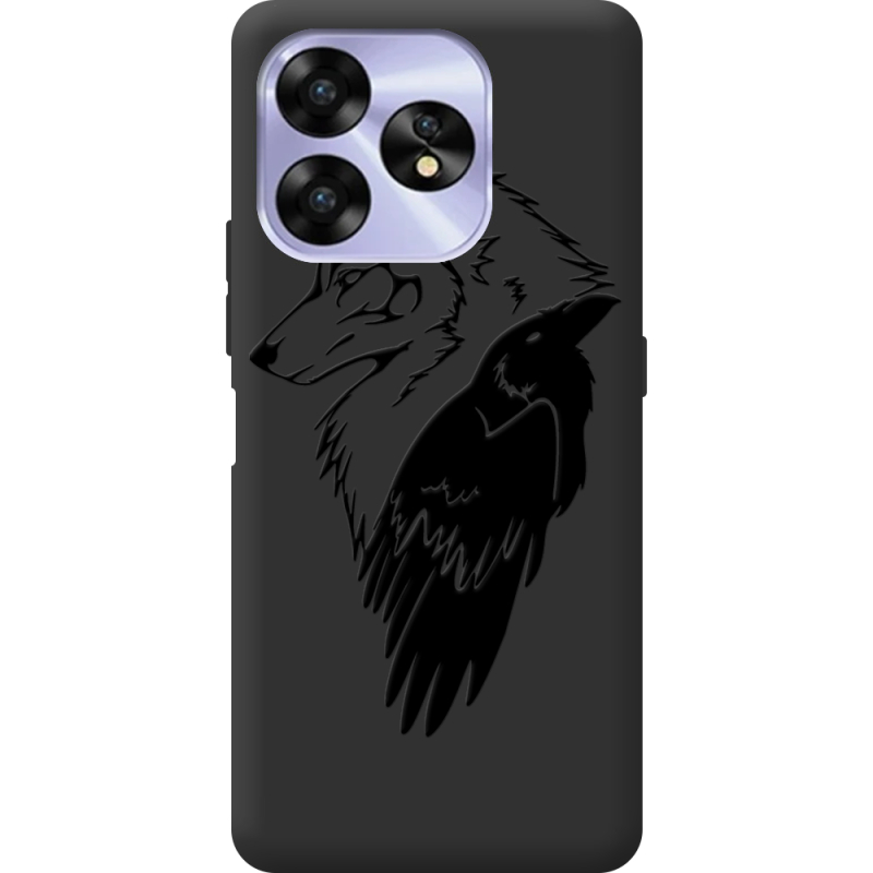 Черный чехол BoxFace Umidigi A15C Wolf and Raven