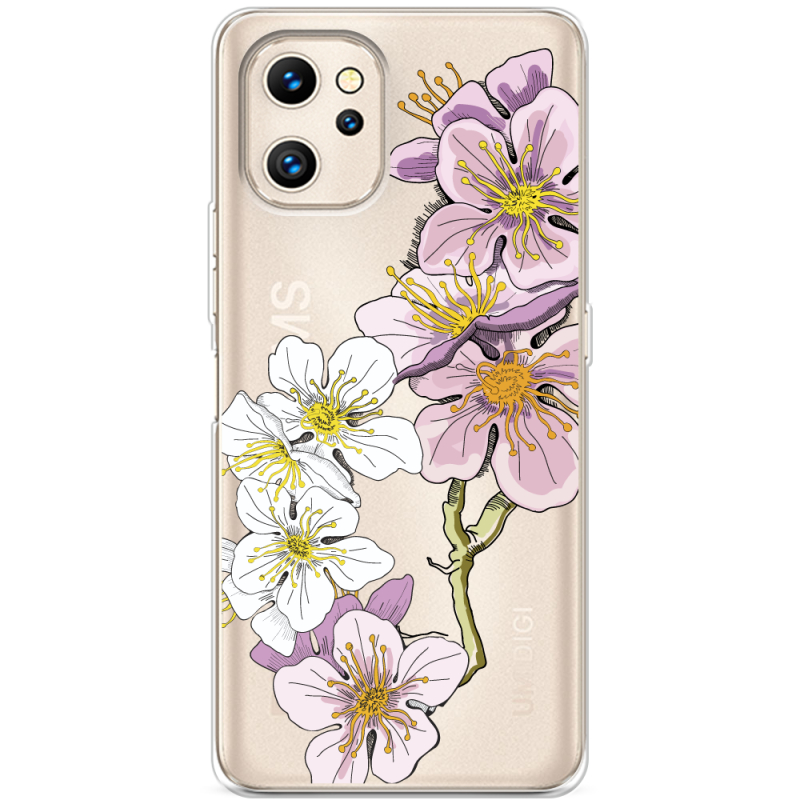 Прозрачный чехол BoxFace Umidigi F3S Cherry Blossom