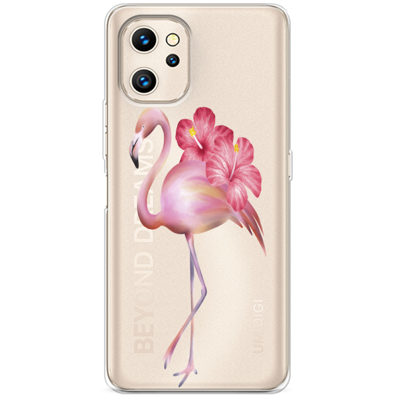 Прозрачный чехол BoxFace Umidigi F3S Floral Flamingo