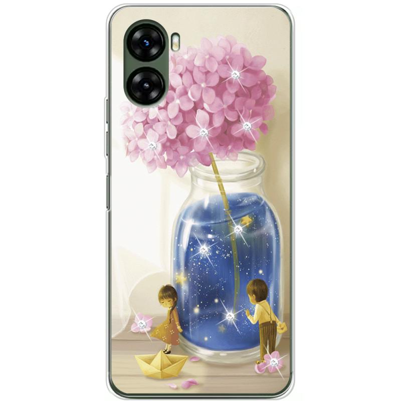 Чехол со стразами Umidigi G3 Little Boy and Girl