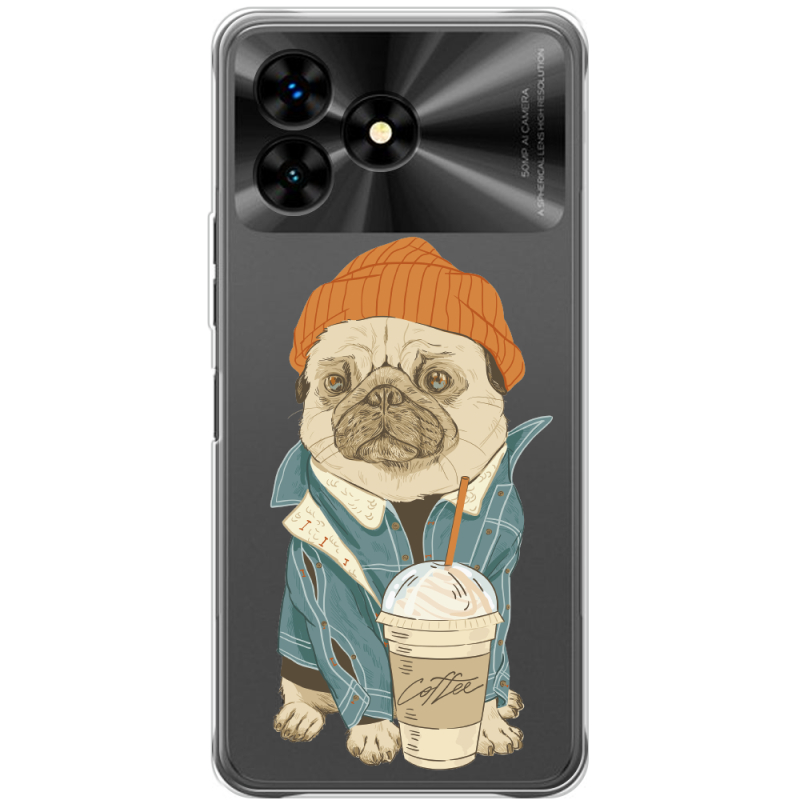 Прозрачный чехол BoxFace Umidigi G5 Mecha Dog Coffeeman