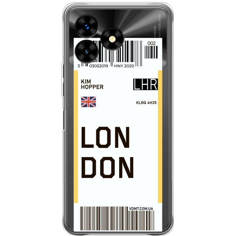 Прозрачный чехол BoxFace Umidigi G5 Mecha Ticket London