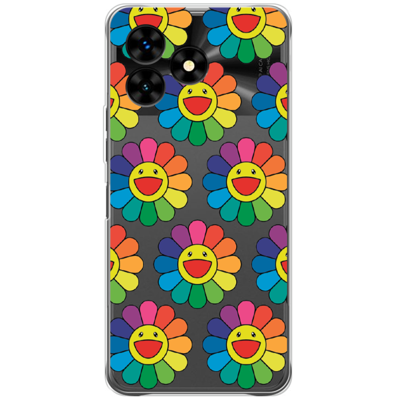 Прозрачный чехол BoxFace Umidigi G5 Mecha Hippie Flowers