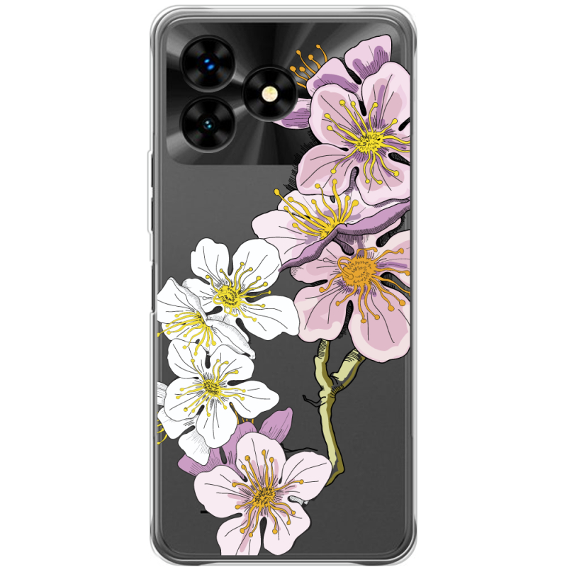 Прозрачный чехол BoxFace Umidigi G5 Mecha Cherry Blossom