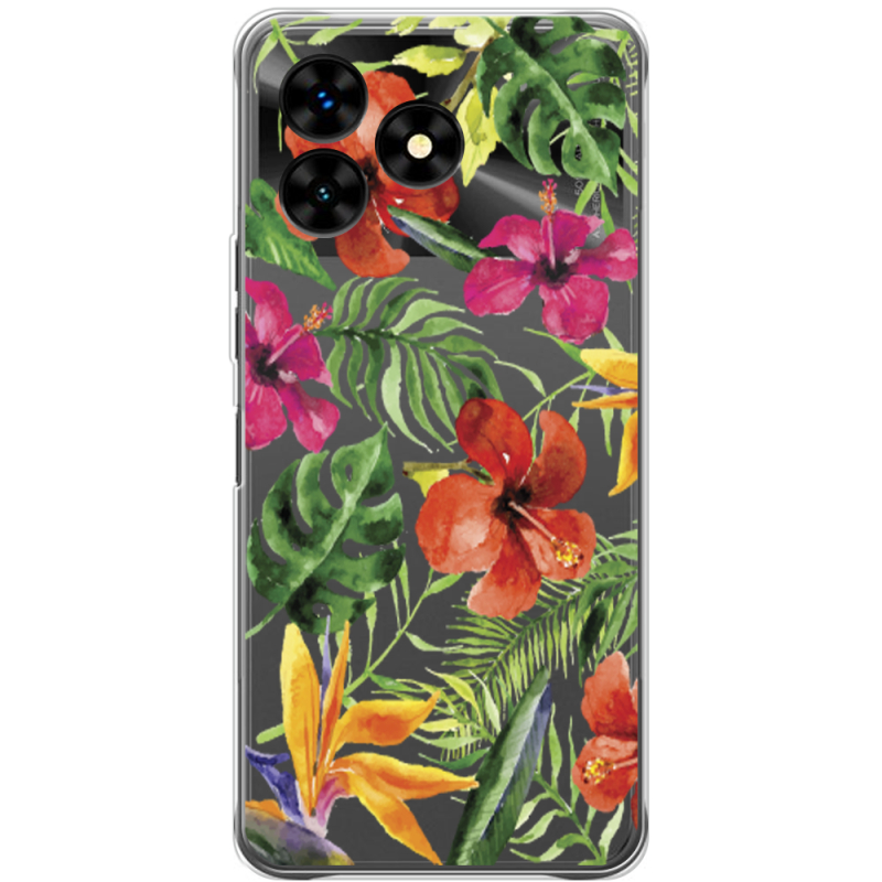 Прозрачный чехол BoxFace Umidigi G5 Mecha Tropical Flowers