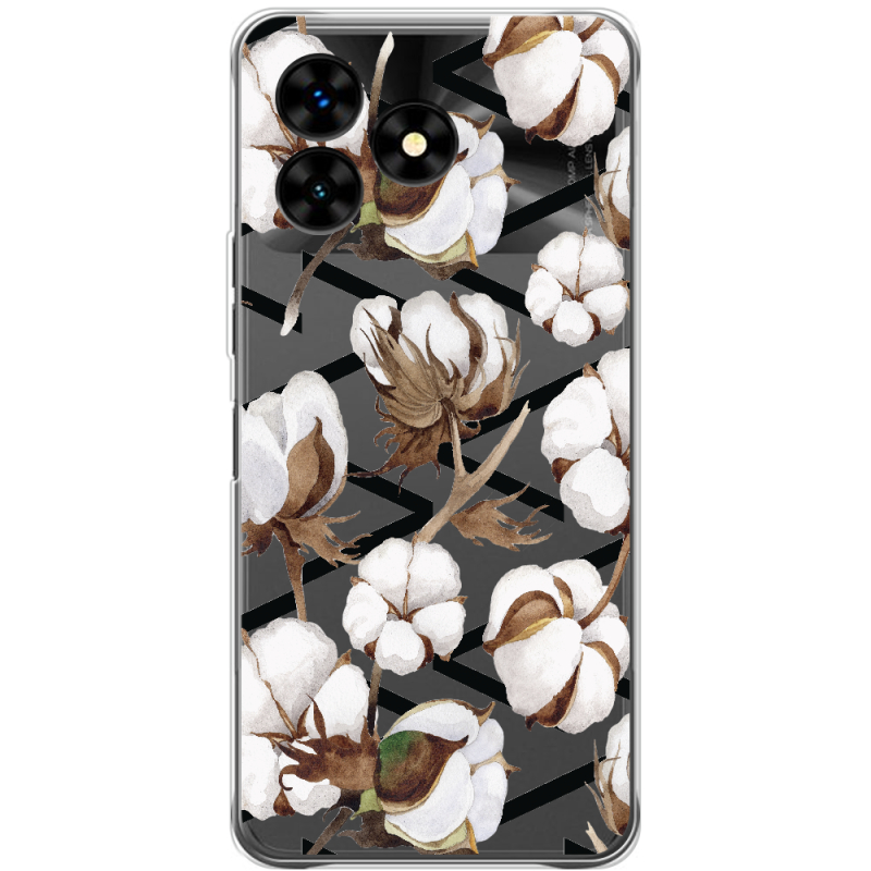 Прозрачный чехол BoxFace Umidigi G5 Mecha Cotton flowers