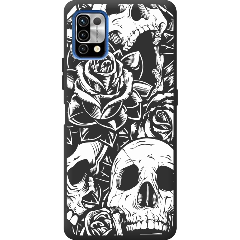 Черный чехол BoxFace Umidigi Power 5 Skull and Roses