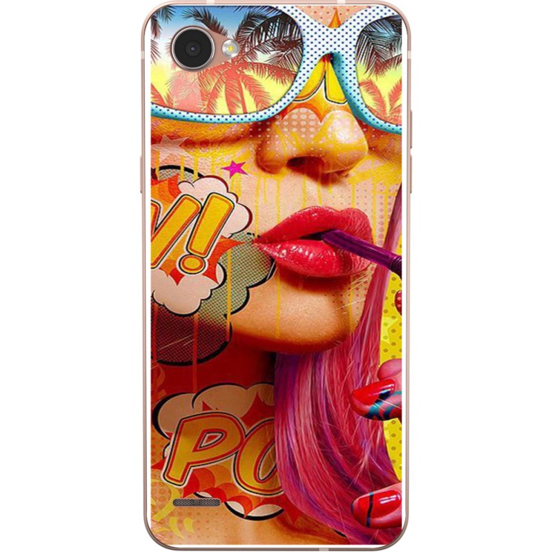 Чехол Uprint LG Q6 A / Plus LGM700 Yellow Girl Pop Art