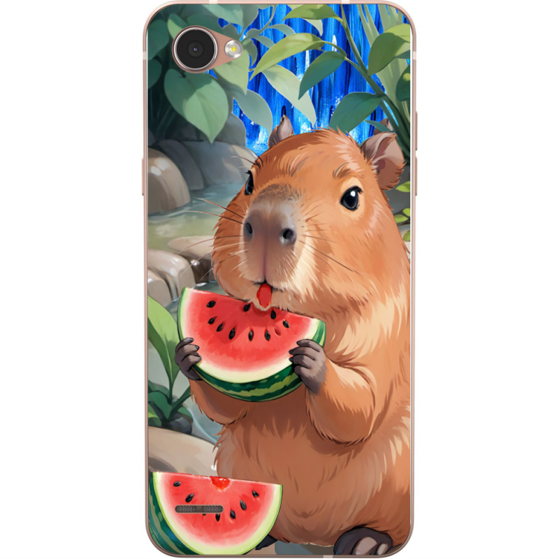 Чехол Uprint LG Q6 A / Plus LGM700 Капібара з кавуном