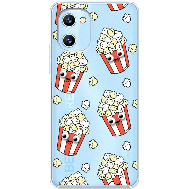 Прозрачный чехол BoxFace Umidigi C1 с 3D-глазками Popcorn