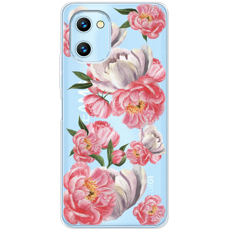 Прозрачный чехол BoxFace Umidigi C1 Peony Watercolor Style