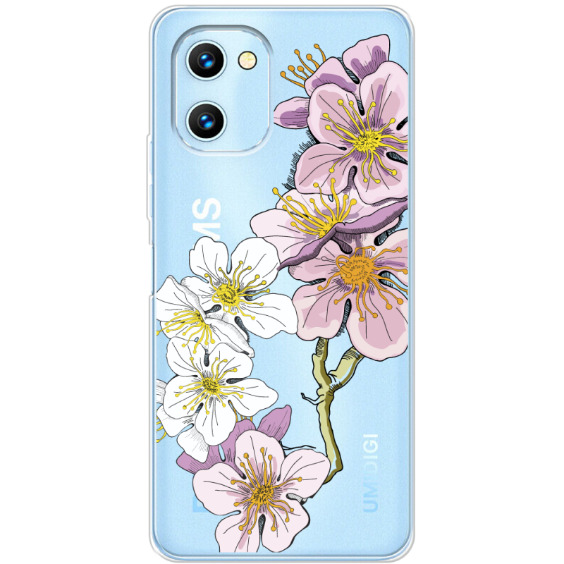 Прозрачный чехол BoxFace Umidigi C1 Cherry Blossom