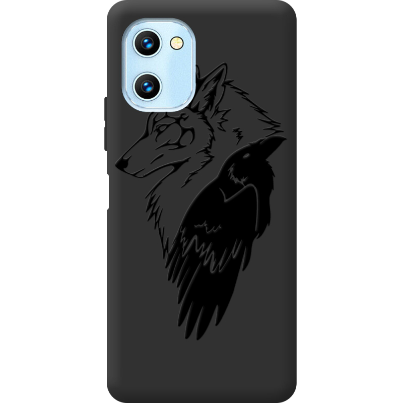 Черный чехол BoxFace Umidigi C1 Wolf and Raven