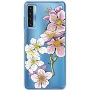 Прозрачный чехол BoxFace TCL 20L Cherry Blossom