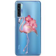 Прозрачный чехол BoxFace TCL 20L Floral Flamingo