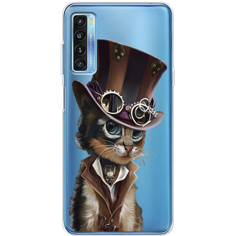 Прозрачный чехол BoxFace TCL 20L Steampunk Cat