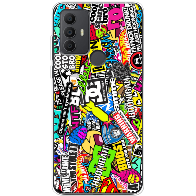 Чехол BoxFace TCL 30E Multicolored Inscriptions