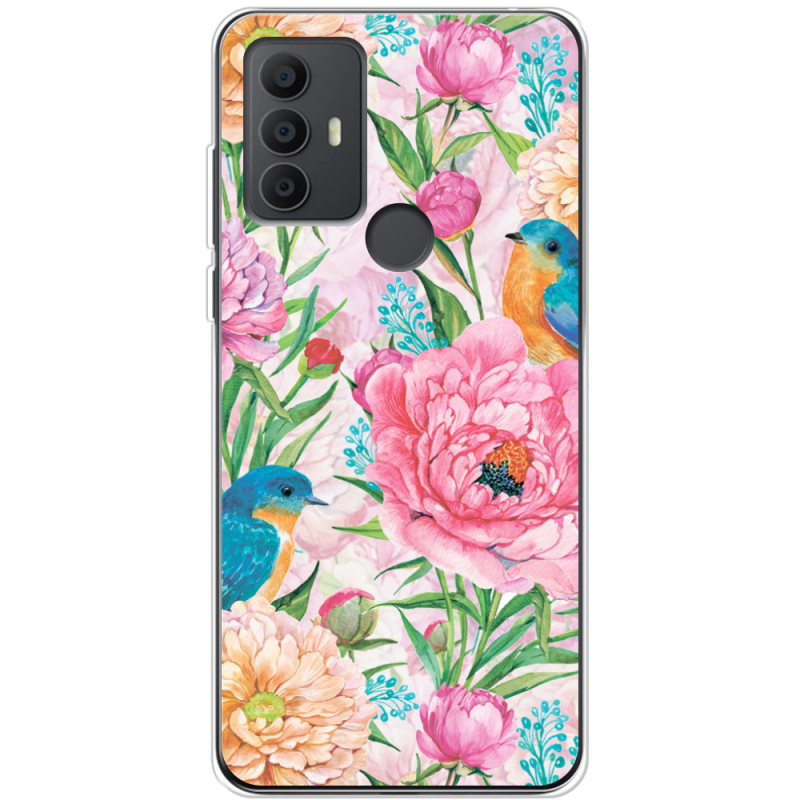 Чехол BoxFace TCL 30E Birds in Flowers