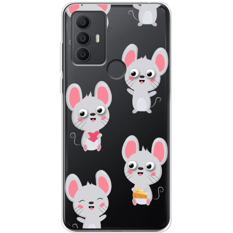 Прозрачный чехол BoxFace TCL 30E с 3D-глазками Mouse