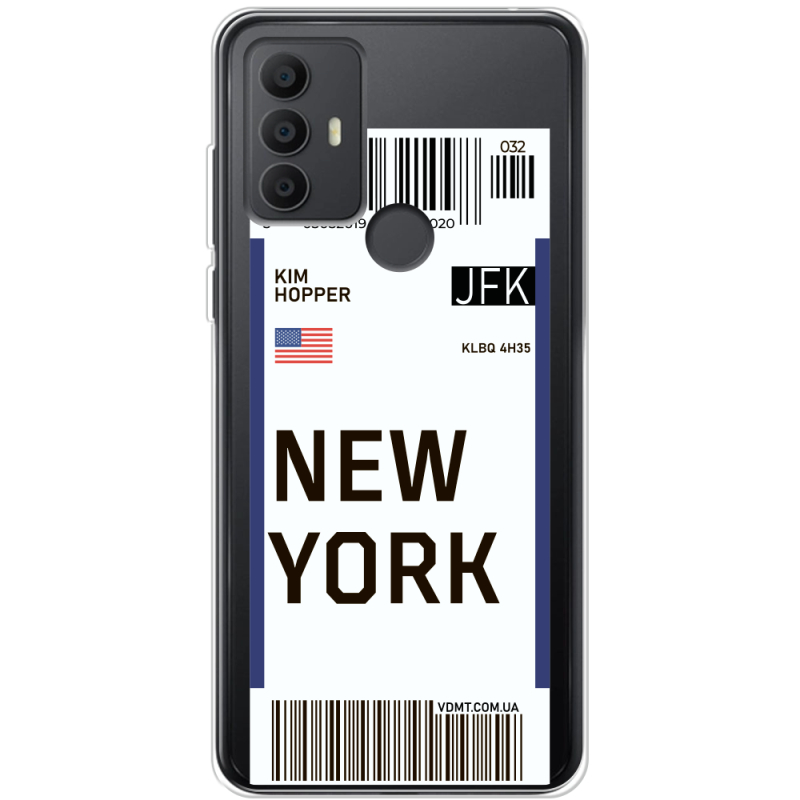 Прозрачный чехол BoxFace TCL 30E Ticket New York