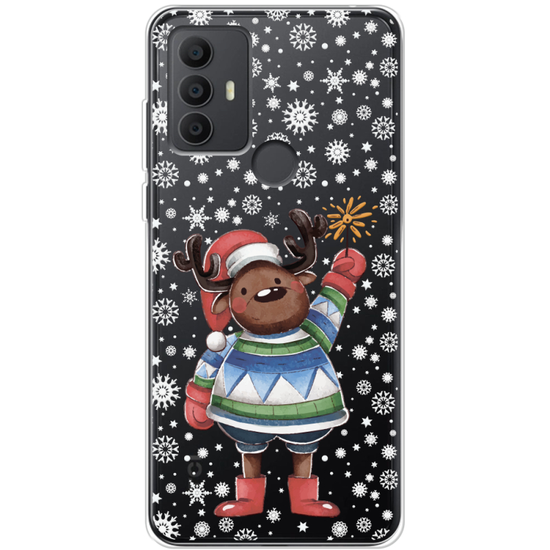 Прозрачный чехол BoxFace TCL 30E Christmas Deer with Snow