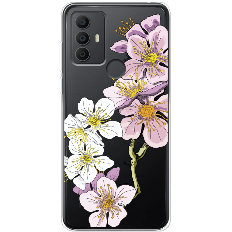 Прозрачный чехол BoxFace TCL 30E Cherry Blossom