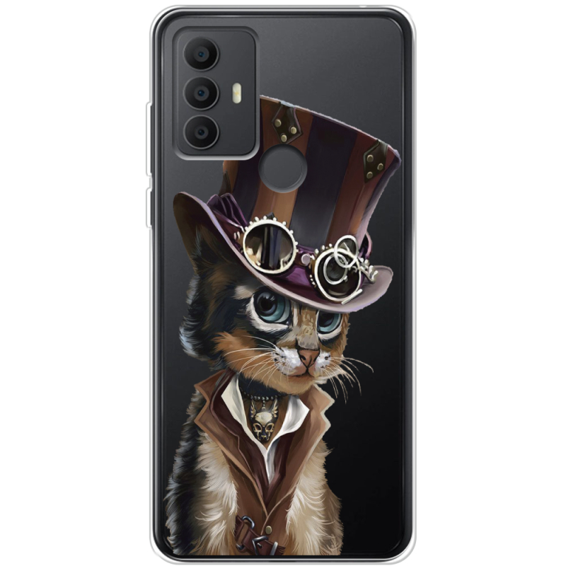 Прозрачный чехол BoxFace TCL 30E Steampunk Cat