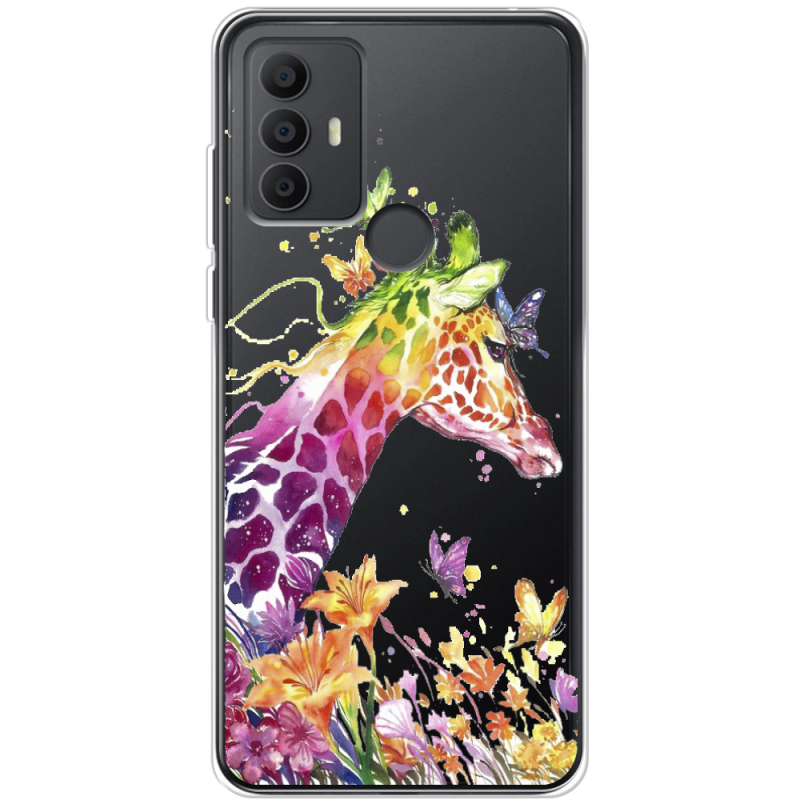 Прозрачный чехол BoxFace TCL 30E Colorful Giraffe