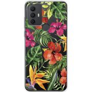 Прозрачный чехол BoxFace TCL 30E Tropical Flowers