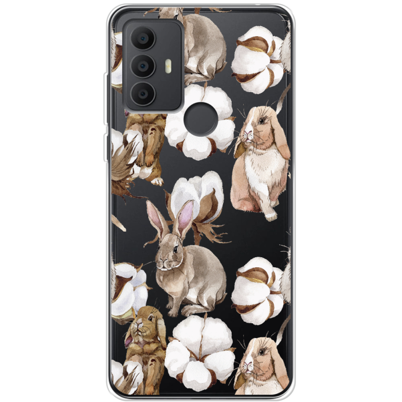 Прозрачный чехол BoxFace TCL 30E Cotton and Rabbits