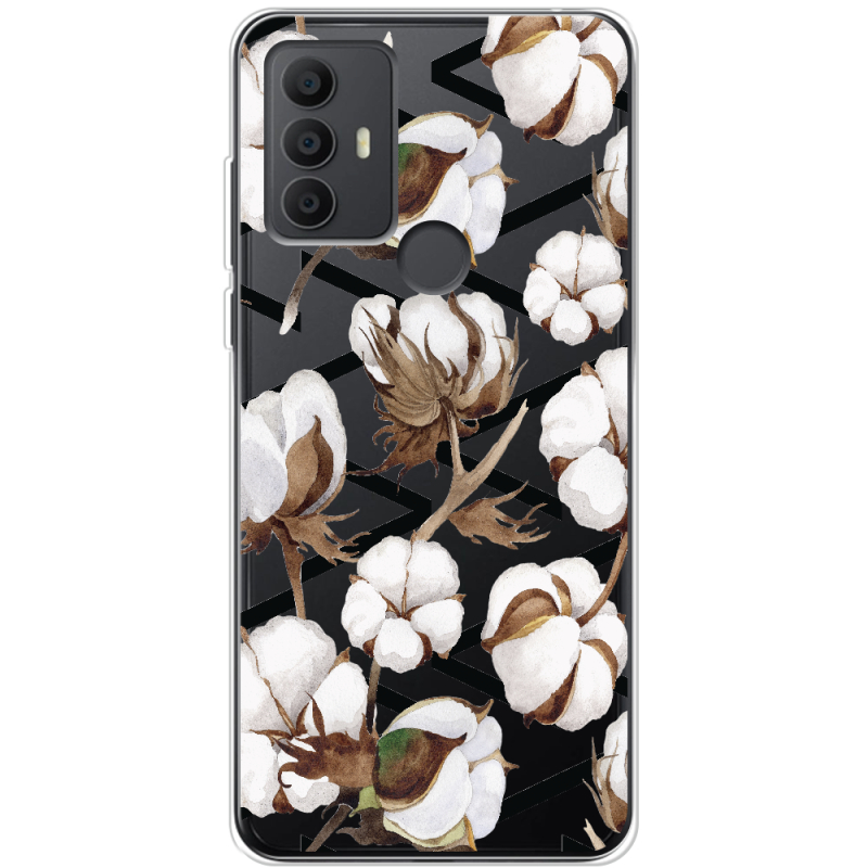 Прозрачный чехол BoxFace TCL 30E Cotton flowers