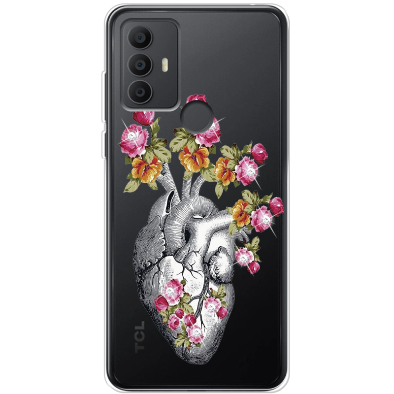 Чехол со стразами TCL 30E Heart