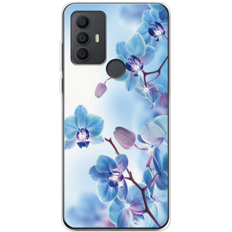 Чехол со стразами TCL 30E Orchids