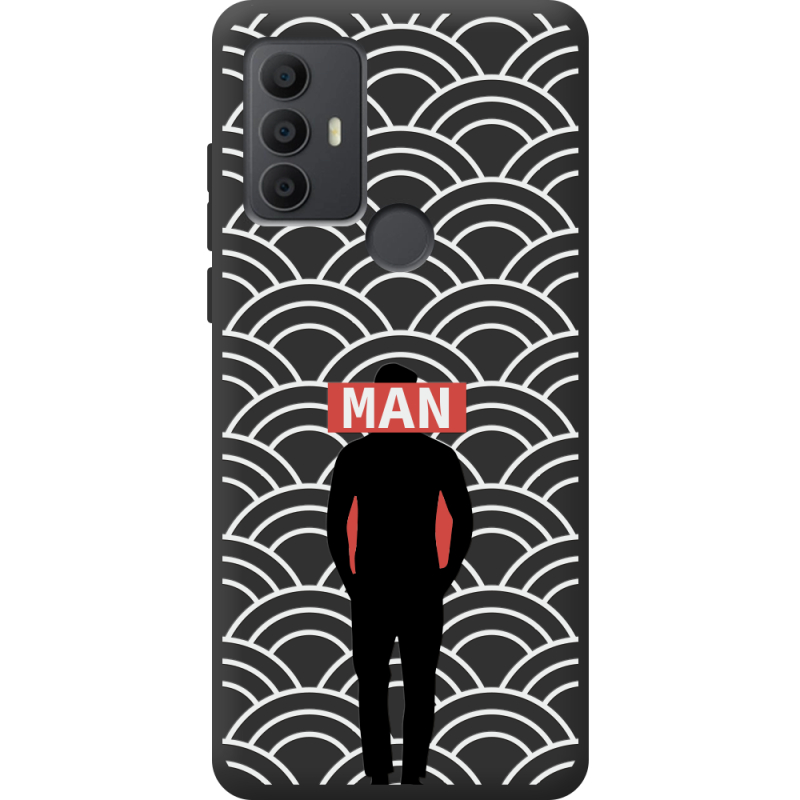 Черный чехол BoxFace TCL 30E Man Pattern