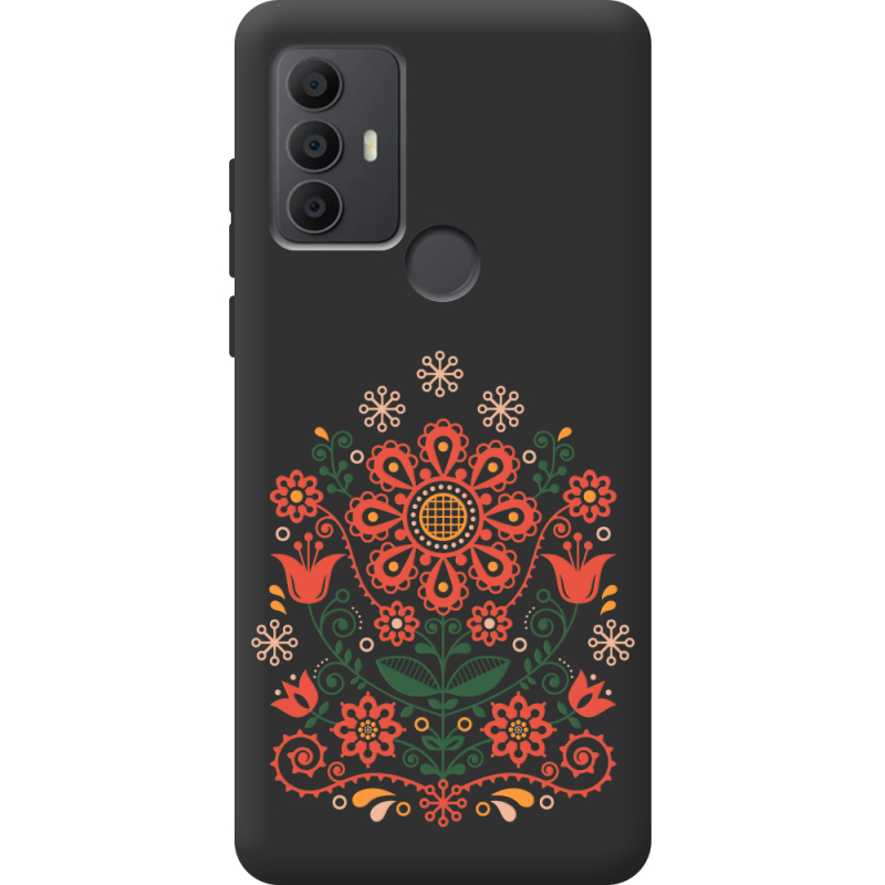 Черный чехол BoxFace TCL 30E Ukrainian Ornament