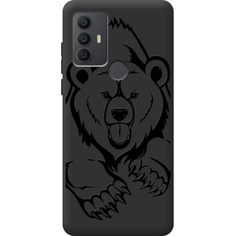 Черный чехол BoxFace TCL 30E Grizzly Bear