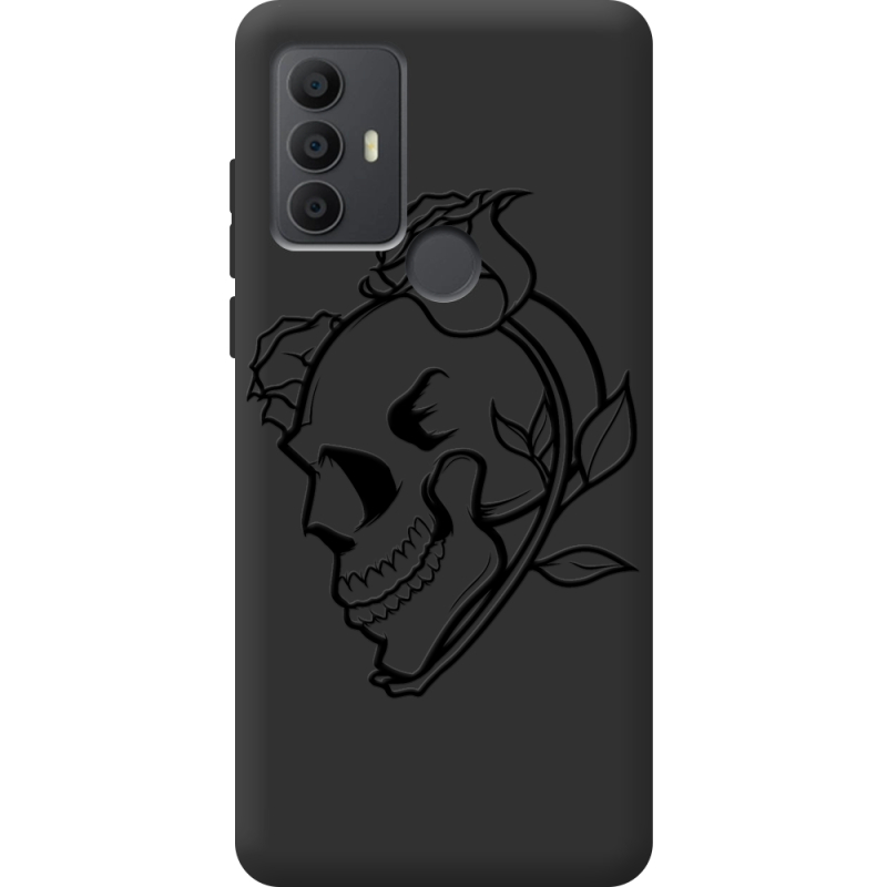 Черный чехол BoxFace TCL 30E Skull and Roses