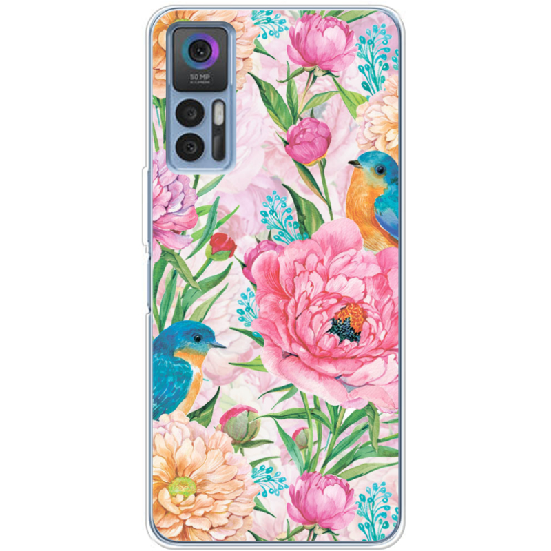 Чехол BoxFace TCL 30 Plus Birds in Flowers