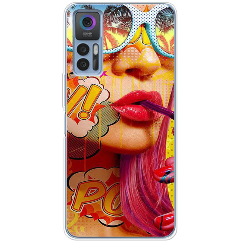 Чехол BoxFace TCL 30 Plus Yellow Girl Pop Art