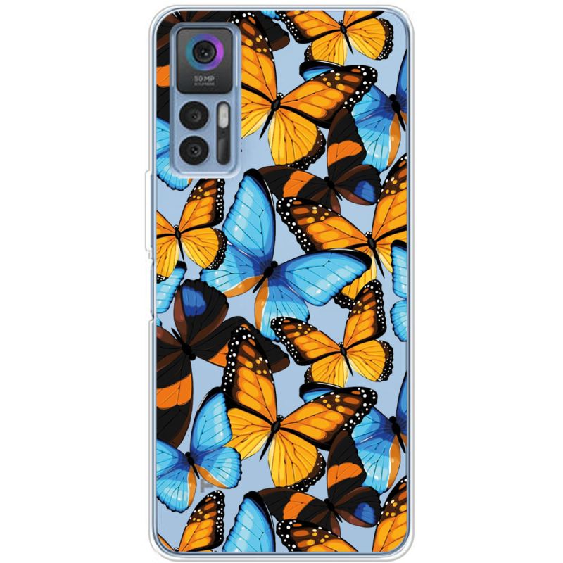 Прозрачный чехол BoxFace TCL 30 Plus Butterfly Morpho