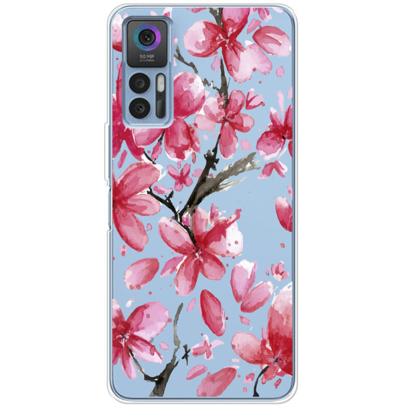 Прозрачный чехол BoxFace TCL 30 Plus Pink Magnolia