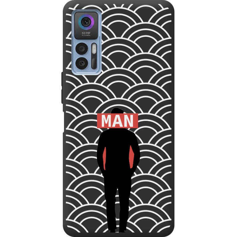 Черный чехол BoxFace TCL 30 Plus Man Pattern