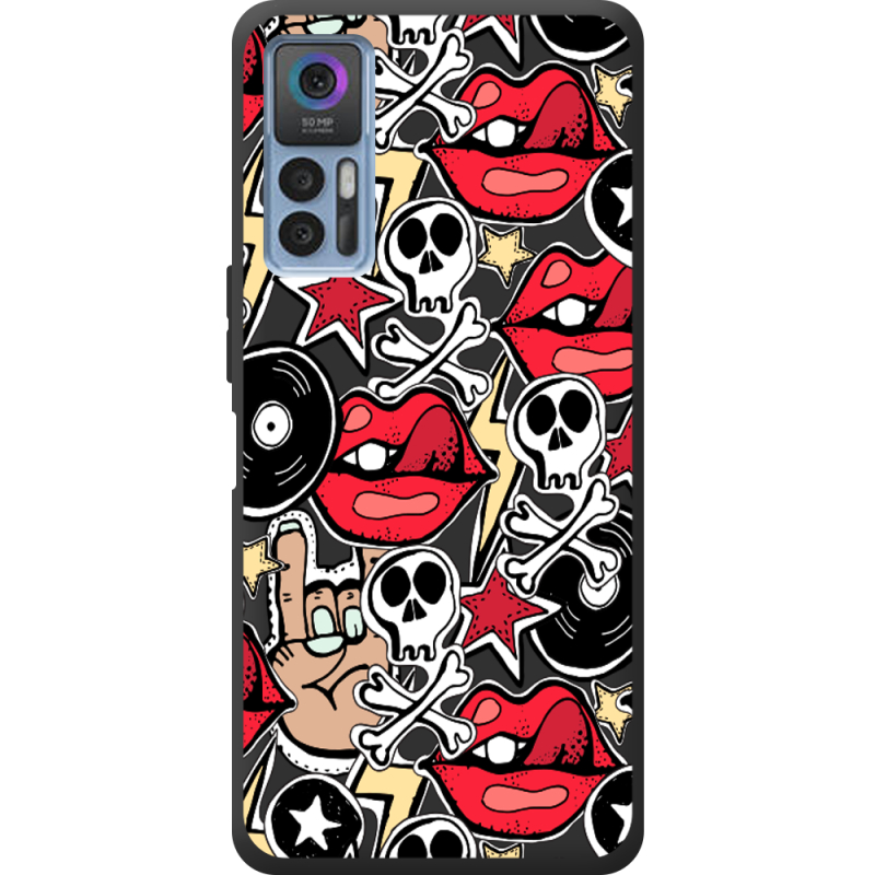 Черный чехол BoxFace TCL 30 Plus Rock Graffiti